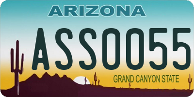 AZ license plate ASS0055