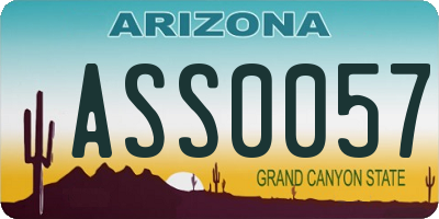 AZ license plate ASS0057