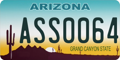 AZ license plate ASS0064