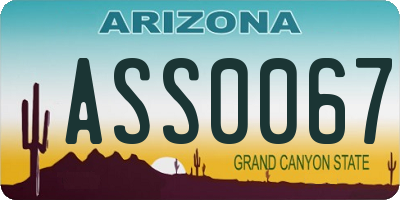 AZ license plate ASS0067