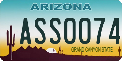 AZ license plate ASS0074