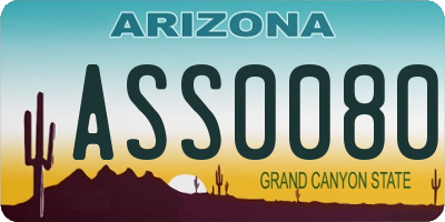 AZ license plate ASS0080