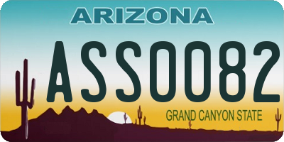 AZ license plate ASS0082