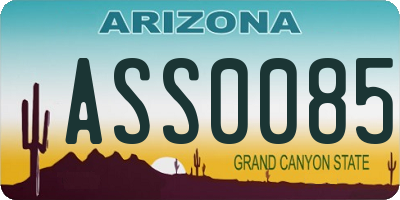 AZ license plate ASS0085