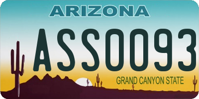 AZ license plate ASS0093