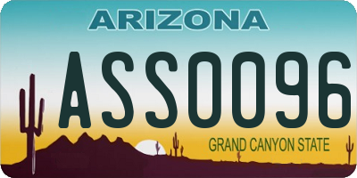 AZ license plate ASS0096