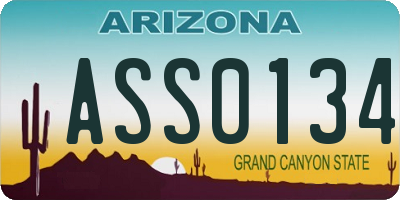 AZ license plate ASS0134