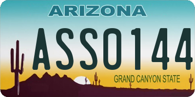 AZ license plate ASS0144