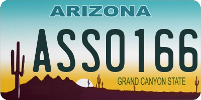 AZ license plate ASS0166