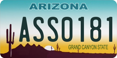 AZ license plate ASS0181