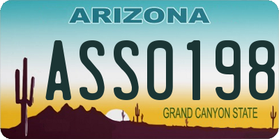 AZ license plate ASS0198