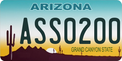 AZ license plate ASS0200