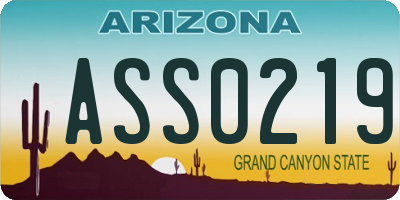AZ license plate ASS0219