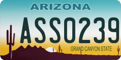 AZ license plate ASS0239