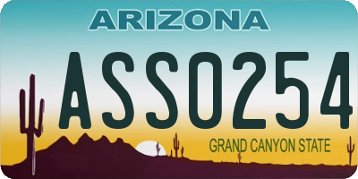 AZ license plate ASS0254
