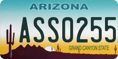 AZ license plate ASS0255