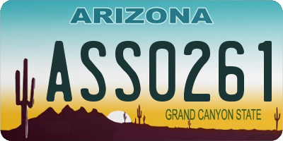 AZ license plate ASS0261