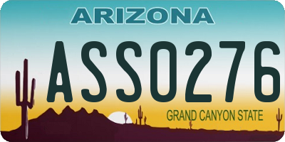 AZ license plate ASS0276