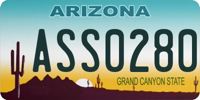 AZ license plate ASS0280