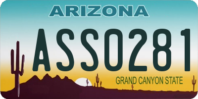 AZ license plate ASS0281