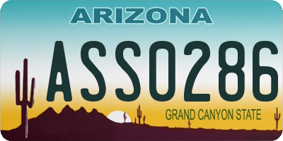 AZ license plate ASS0286