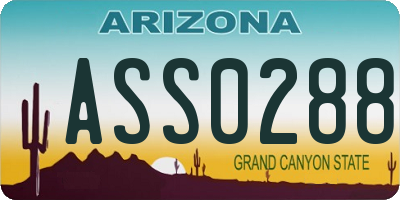 AZ license plate ASS0288