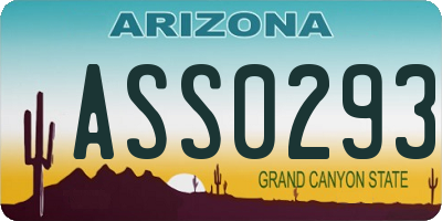 AZ license plate ASS0293
