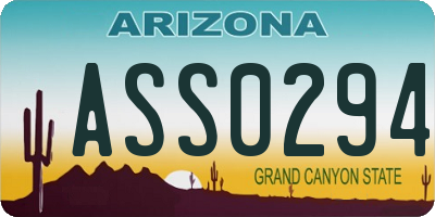 AZ license plate ASS0294