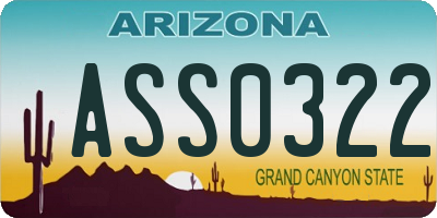 AZ license plate ASS0322