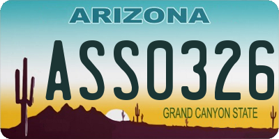 AZ license plate ASS0326