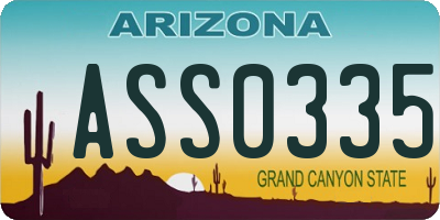AZ license plate ASS0335
