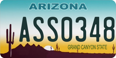 AZ license plate ASS0348