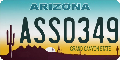 AZ license plate ASS0349