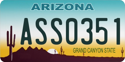 AZ license plate ASS0351