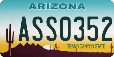 AZ license plate ASS0352