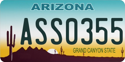 AZ license plate ASS0355