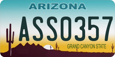 AZ license plate ASS0357