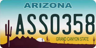 AZ license plate ASS0358