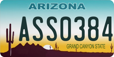AZ license plate ASS0384