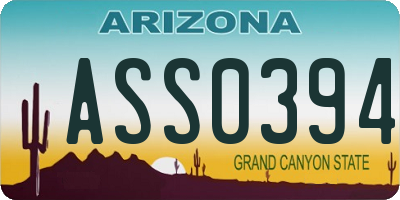 AZ license plate ASS0394