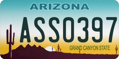 AZ license plate ASS0397
