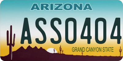 AZ license plate ASS0404