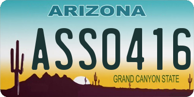 AZ license plate ASS0416