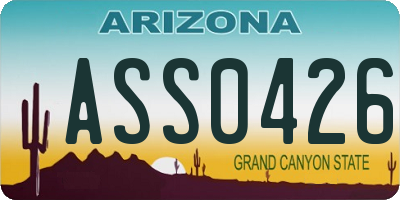 AZ license plate ASS0426