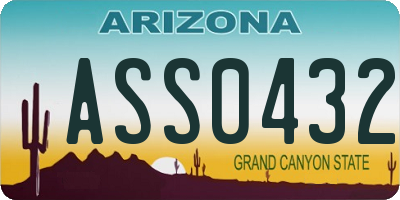 AZ license plate ASS0432