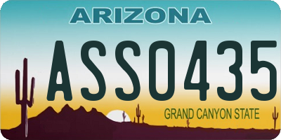 AZ license plate ASS0435