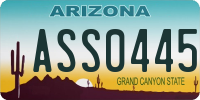 AZ license plate ASS0445