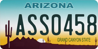 AZ license plate ASS0458