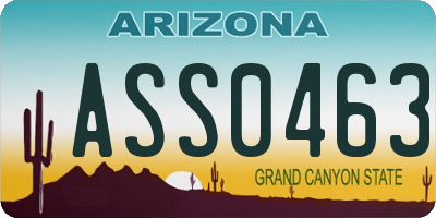 AZ license plate ASS0463