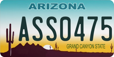 AZ license plate ASS0475